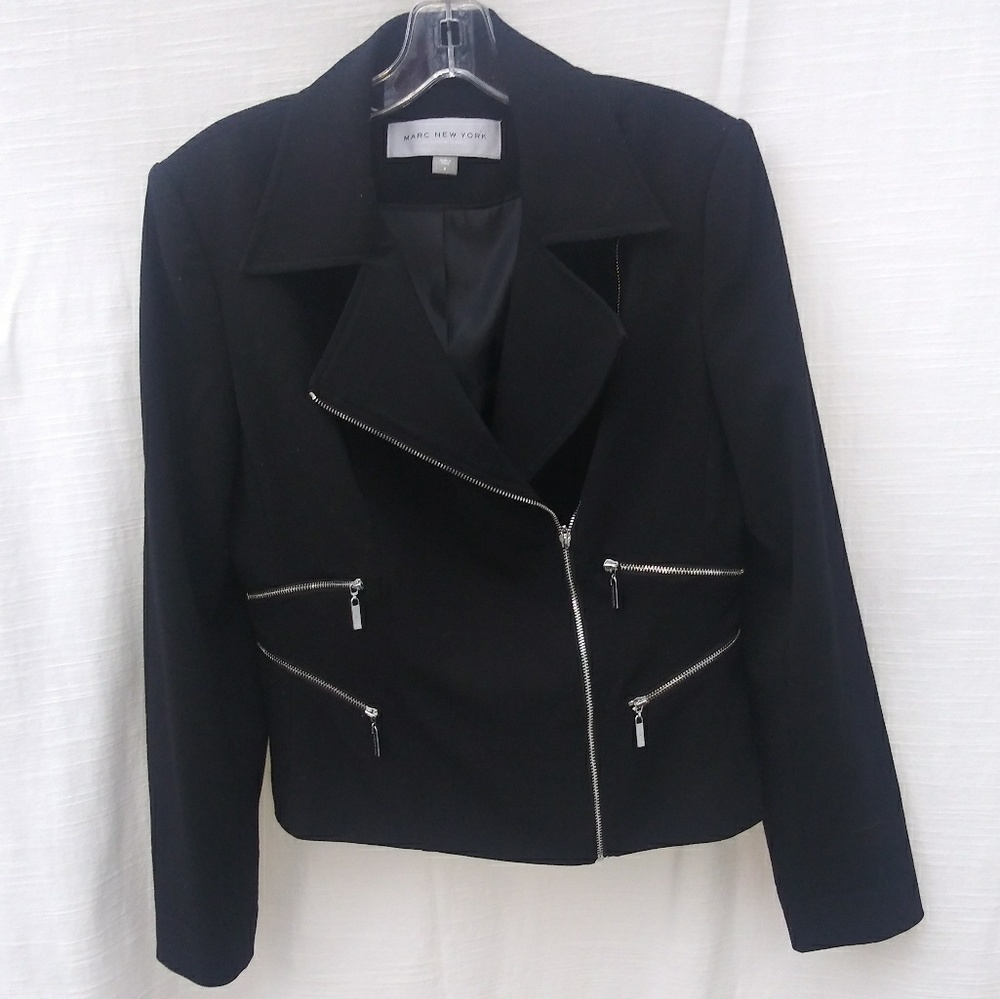 Marc New York Andrew Marc Black Jacket Sz 6